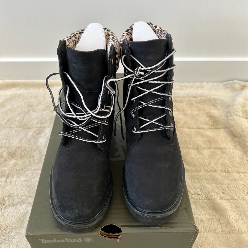 Timberland Kinsley 6 inch Waterproof Nubuck With Leopard Boots
